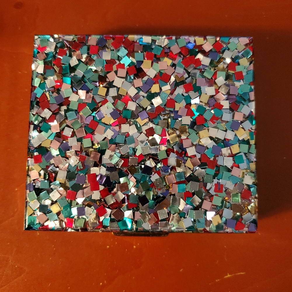 Vintage Lucite Confetti Cigarette Case 2-Sided